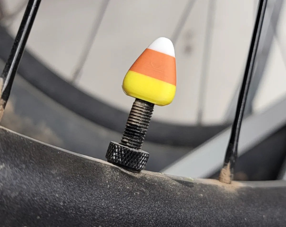 Candy Corn Valve Cap - Presta - Bicycle 3D printed — Schnapps Caps Australia