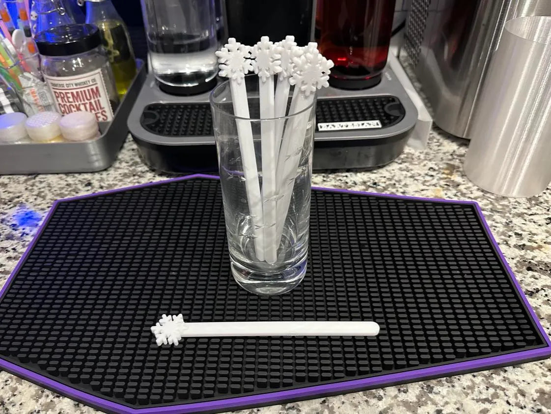 PETG Snowflake Swizzle Sticks - Holiday Cocktails