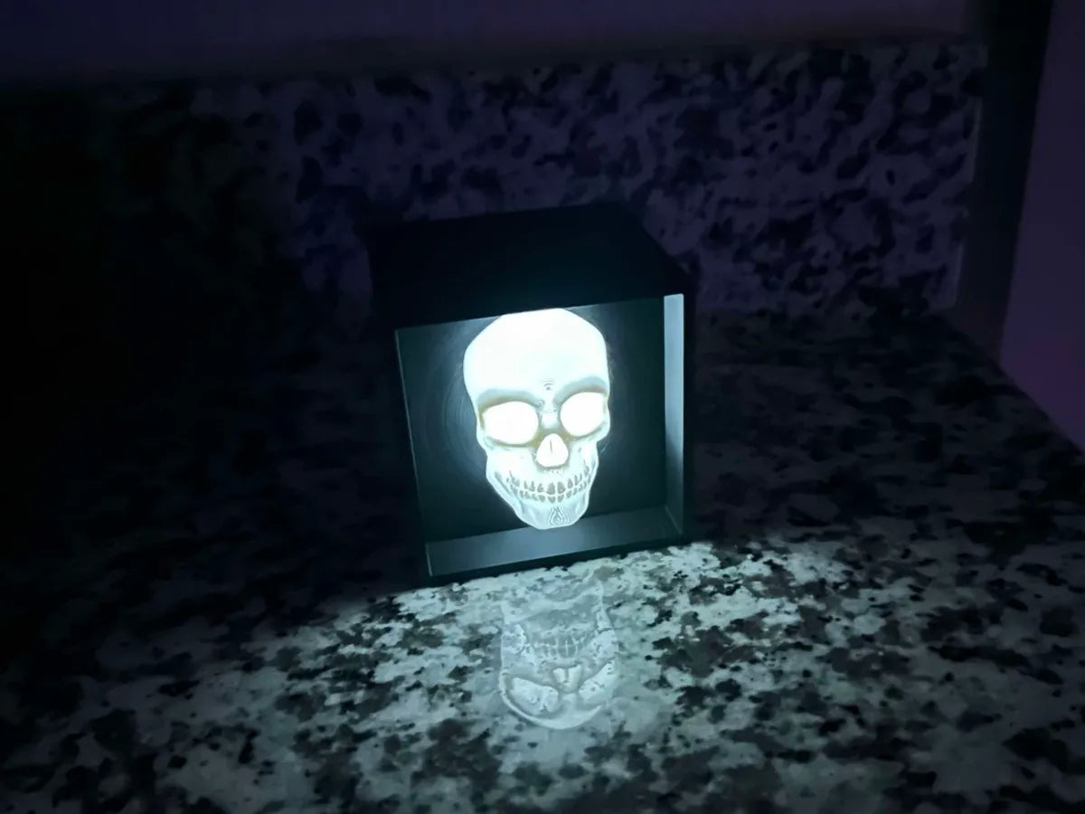Glowing Gothic Skull Box LED Tealight Holder 3D printed — Schnapps Caps Australia