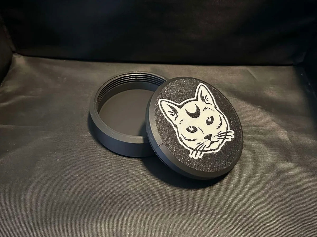 Jumbo Slim Moon Cat Threaded Container - 100mm 3D printed — Schnapps Caps Australia