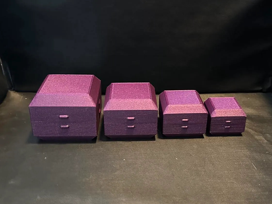 4pc Snap Close Nesting Faceted Small Container Set 3D printed — Schnapps Caps Australia