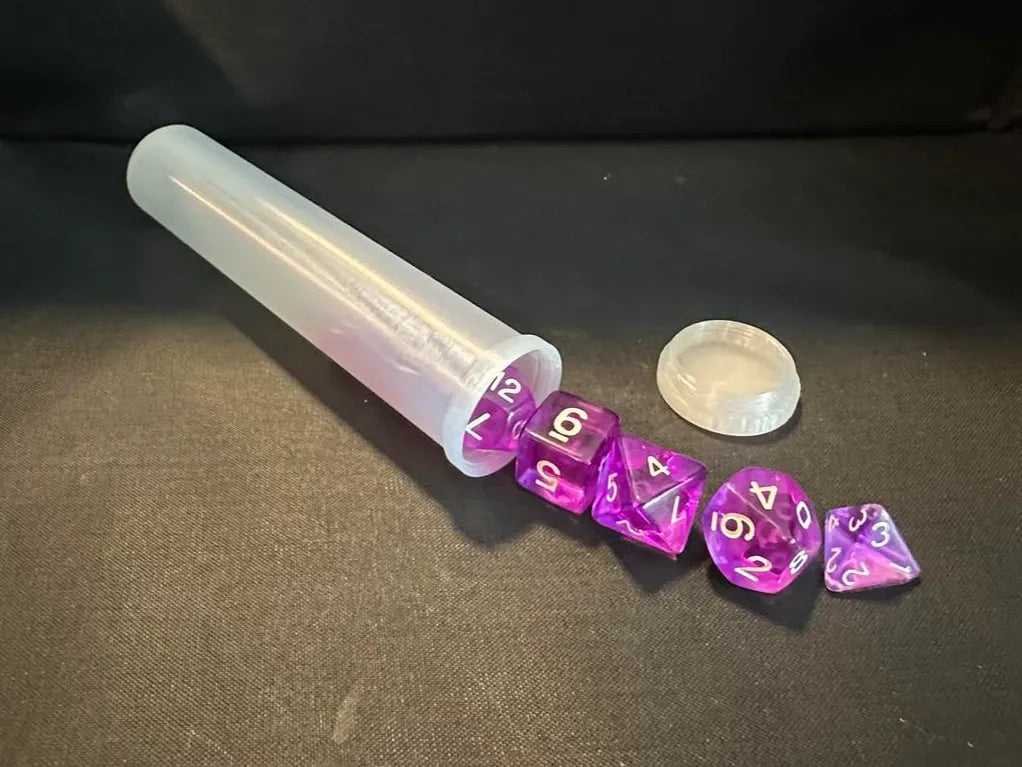 Gaming Dice Vial - Slender Threaded Dice Storage 3D printed — Schnapps Caps Australia