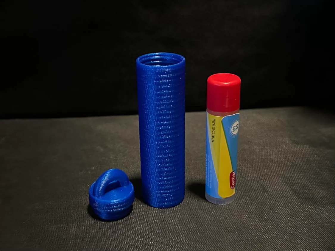 Textured Chapstick Threaded Stash - Lanyard Ready 3D printed — Schnapps Caps Australia