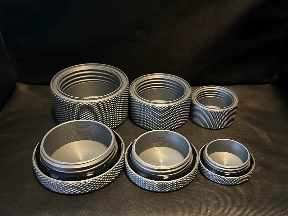 Short Rugged Threaded Container Set - TPU Gaskets