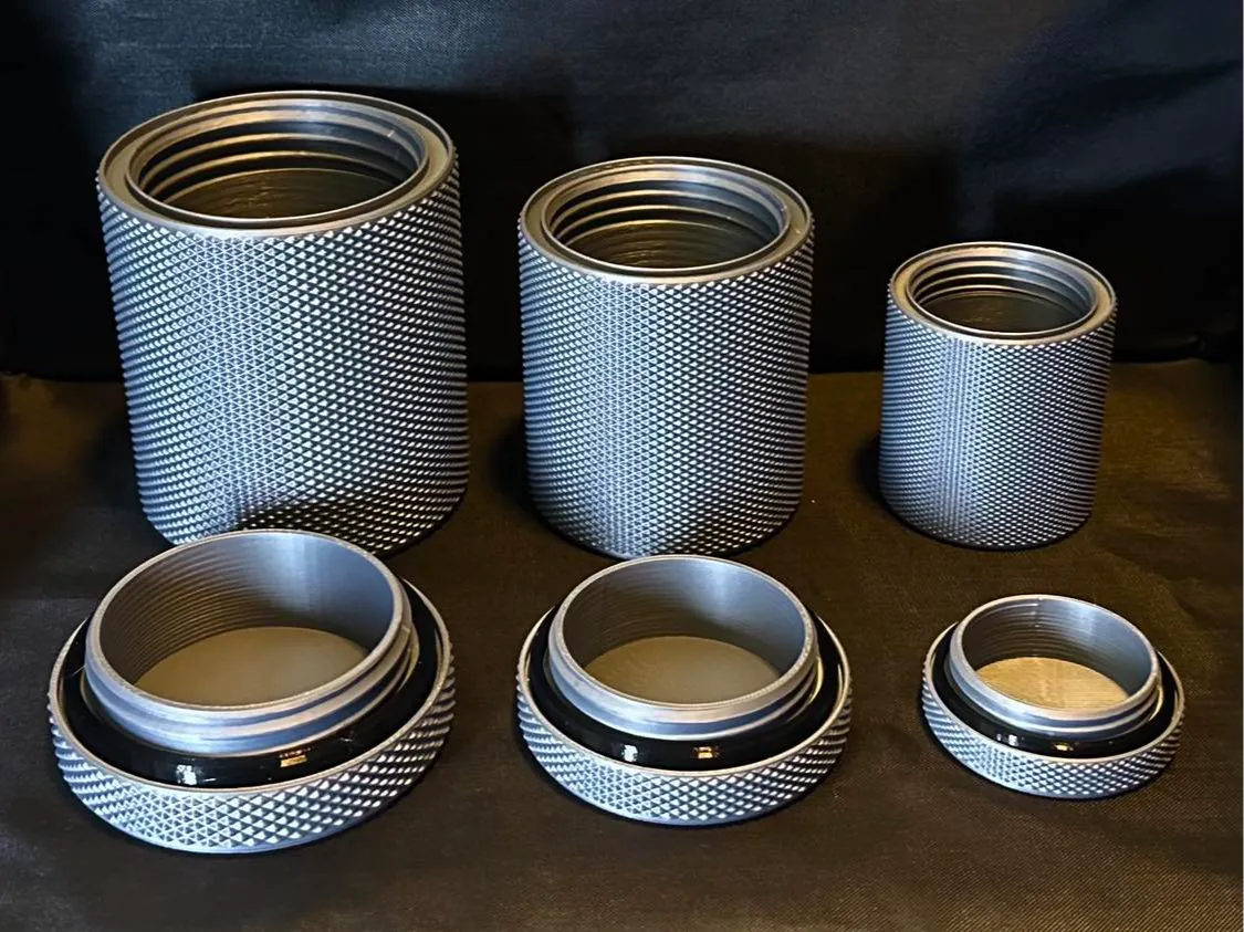 Tall Rugged Threaded Container Set - TPU Gaskets