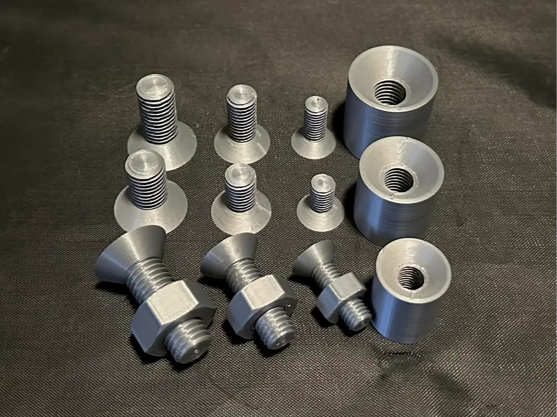 M8 M10 M12  FLATHEAD BOLTS + NUTS + THREAD INSERTS