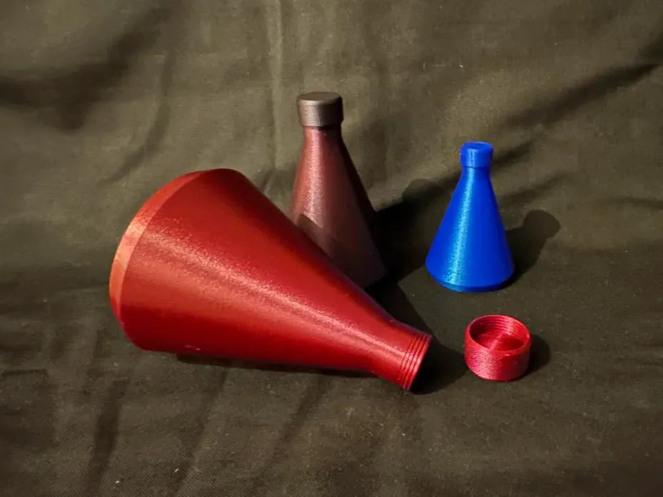 Potion Bottle - Beaker -  Threaded Caps - 3 Sizes