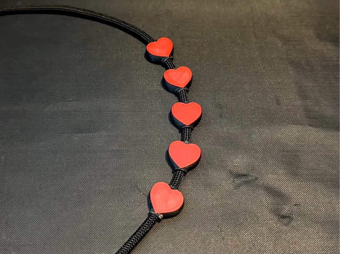 Heart Shaped Paracord Beads 3D printed — Schnapps Caps Australia