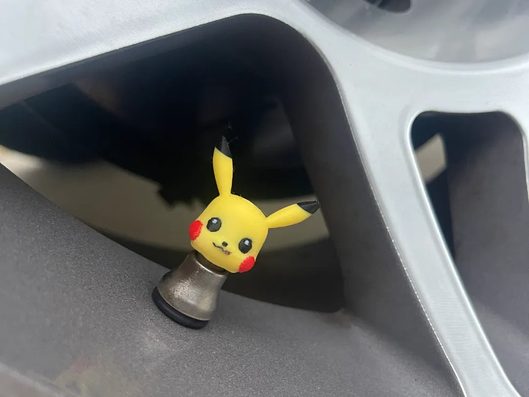 Valve Stem Caps: Pikachu! 3D printed — Schnapps Caps Australia