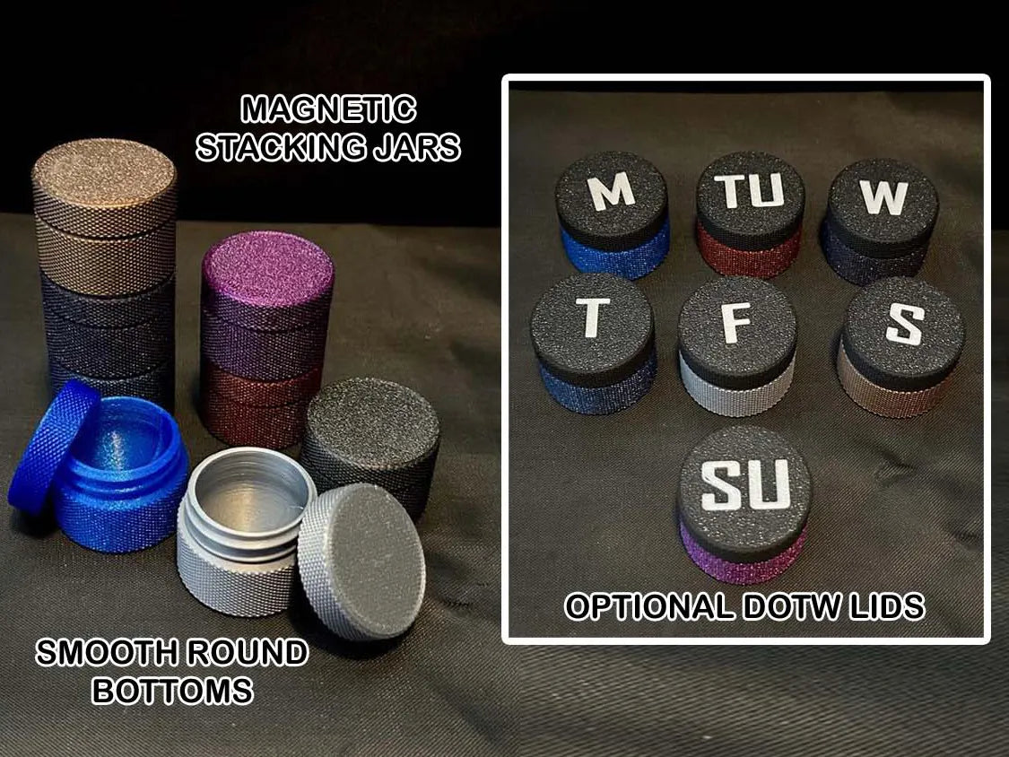 Magnetic Stacking Containers - Pills Beads Etc... 3D printed — Schnapps Caps Australia