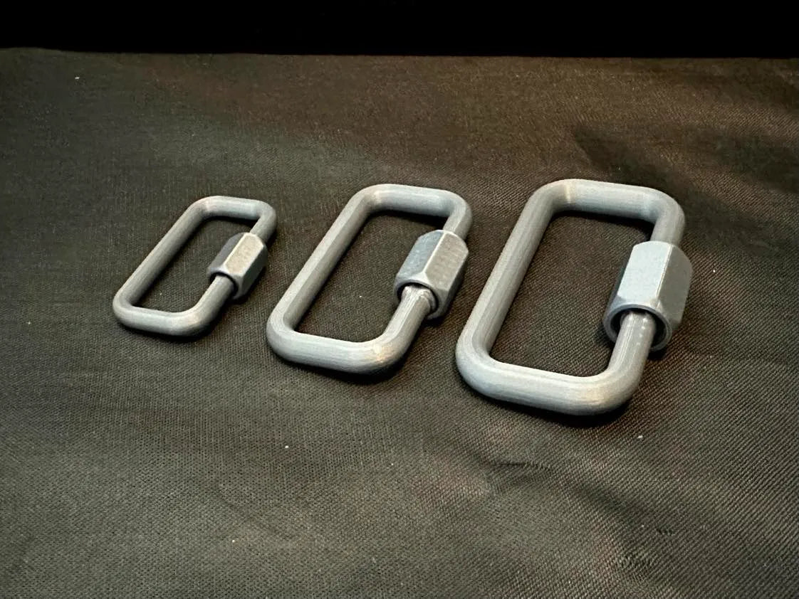Threaded Quick Links - 3 Sizes - Locking Carabiner 3D printed — Schnapps Caps Australia