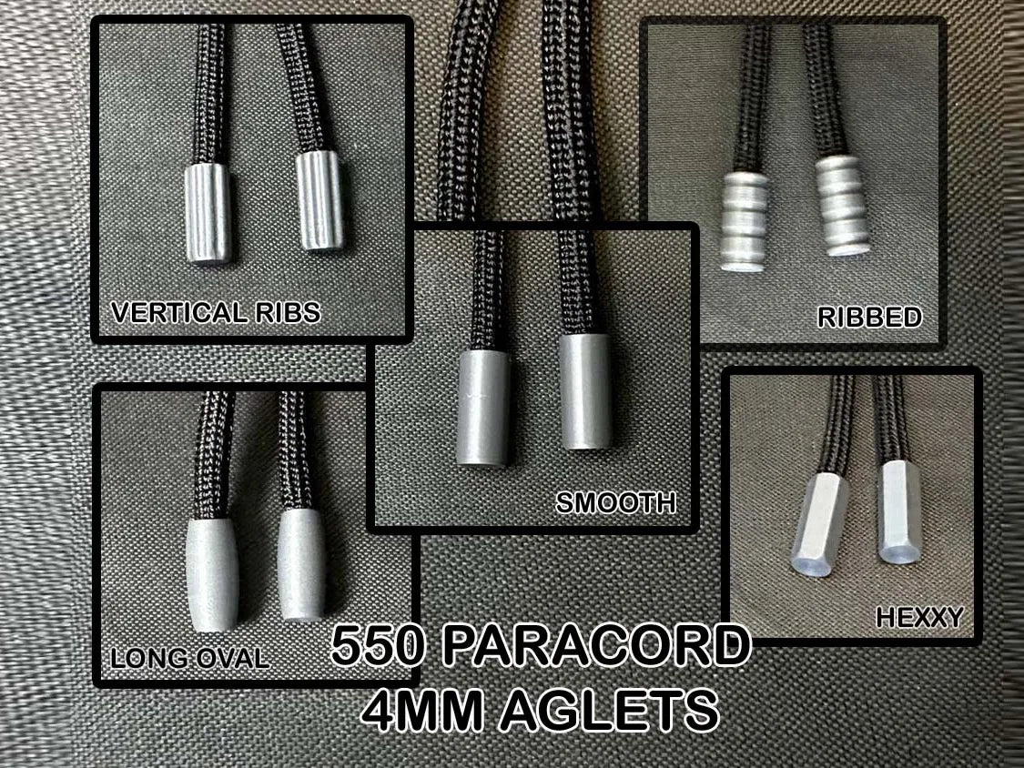 550 Paracord 4mm Aglets - Glue on Ends - 5 Styles 3D printed — Schnapps Caps Australia