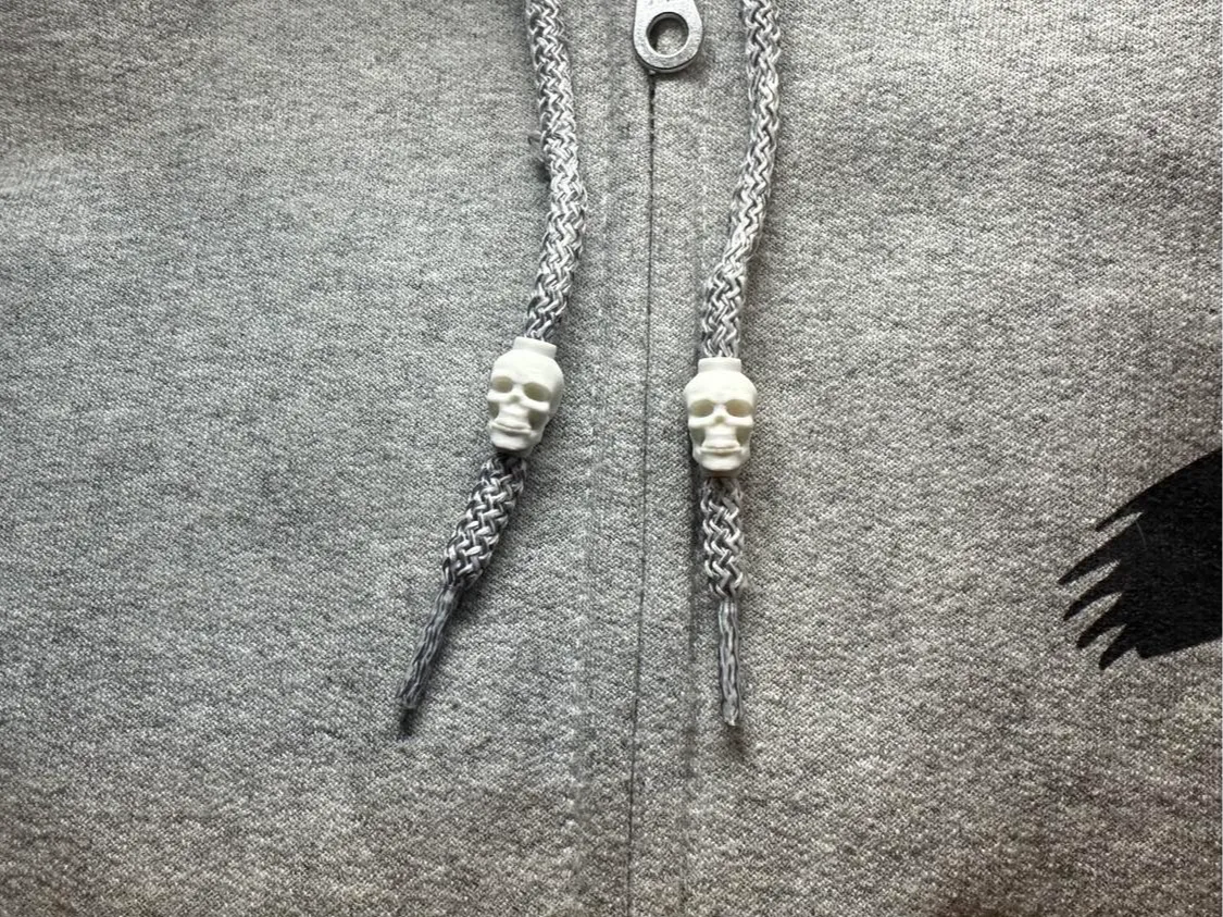 Gothic High Detail Skull Hoodie Drawstring Beads 3D printed — Schnapps Caps Australia