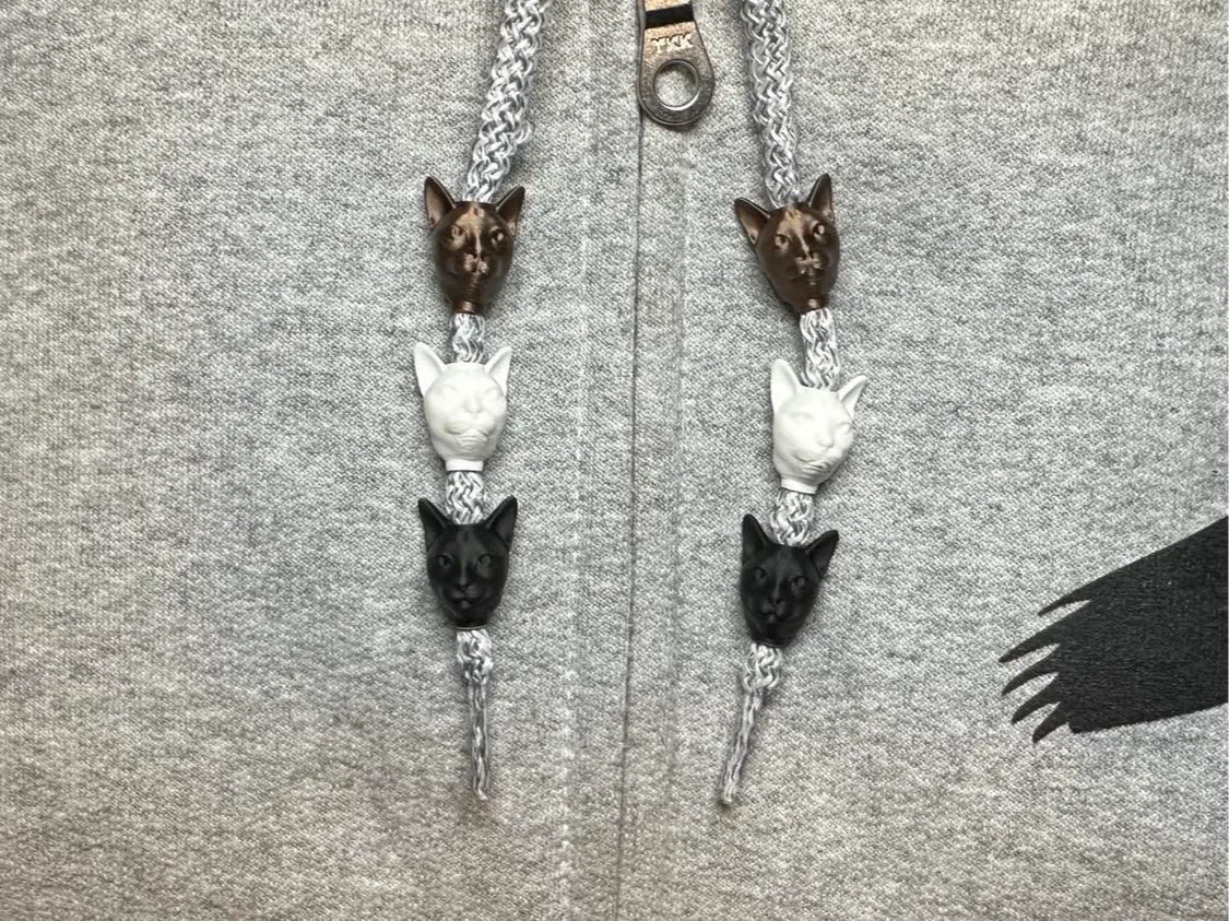 Cat Head Hoodie Drawstring Beads 3D printed — Schnapps Caps Australia