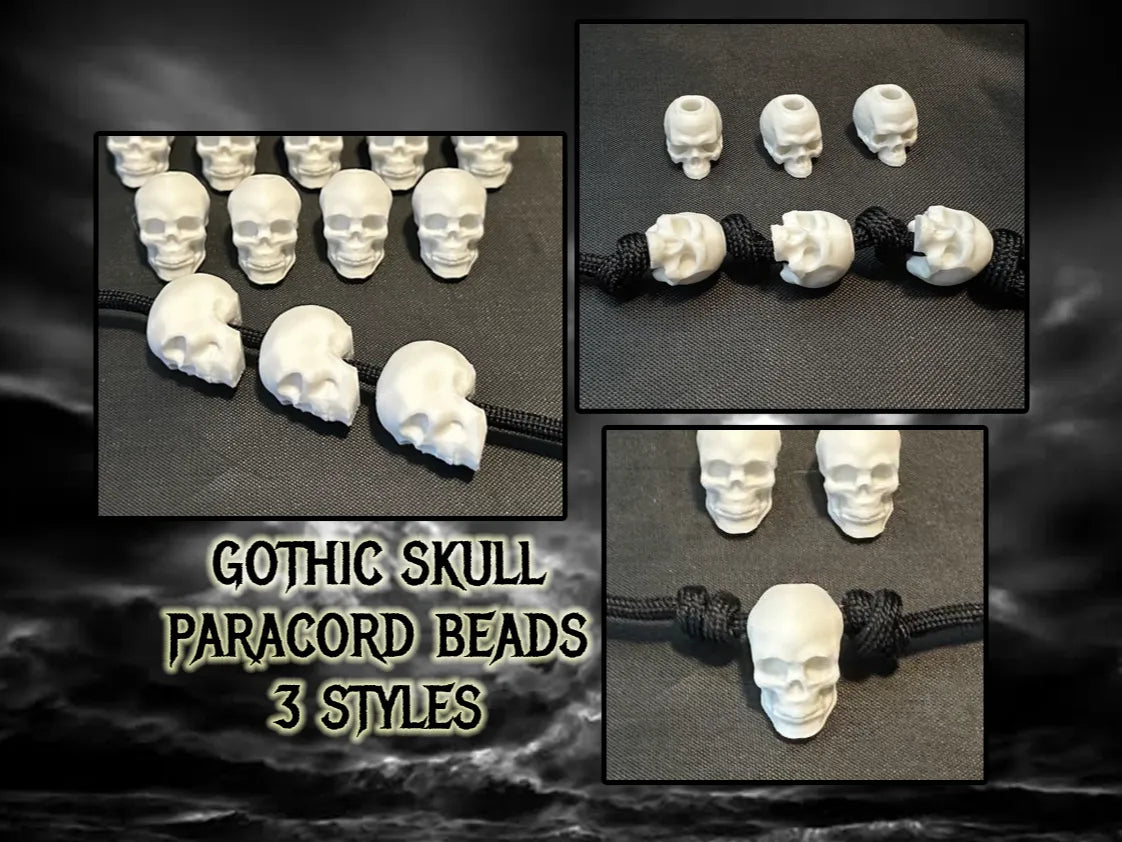 Gothic Skull Paracord Beads - 5mm Hole - 3 Styles 3D printed — Schnapps Caps Australia
