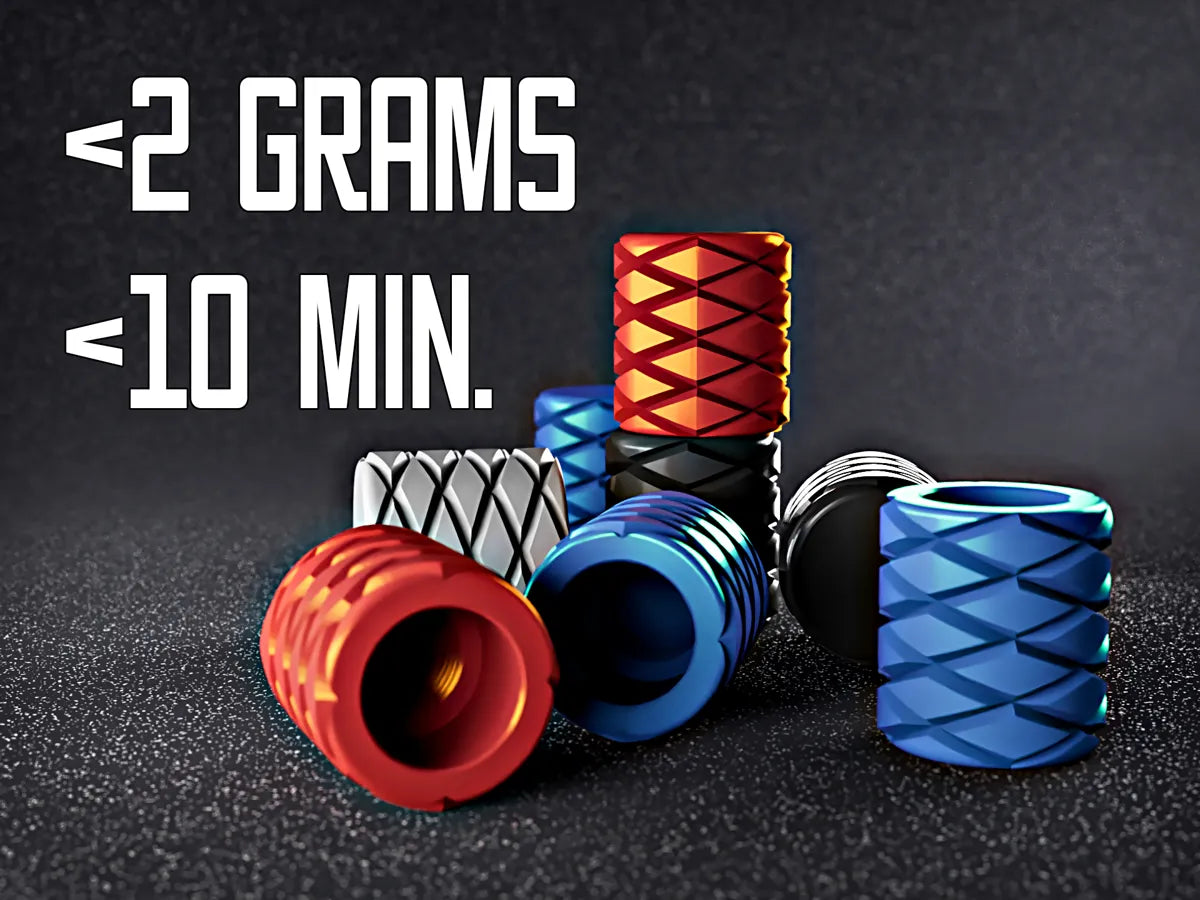 Threaded Tire Valve Cap 3D printed — Schnapps Caps Australia
