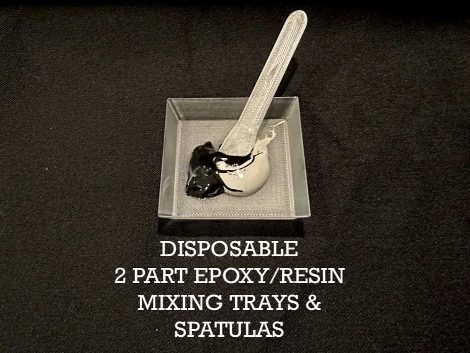 2 Part Epoxy Resin Mixing Trays & Spatulas 3D printed — Schnapps Caps Australia
