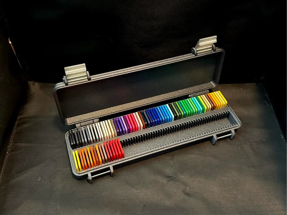 Rugged Filament Type & Color Swatch Storage Box 3D printed — Schnapps Caps Australia