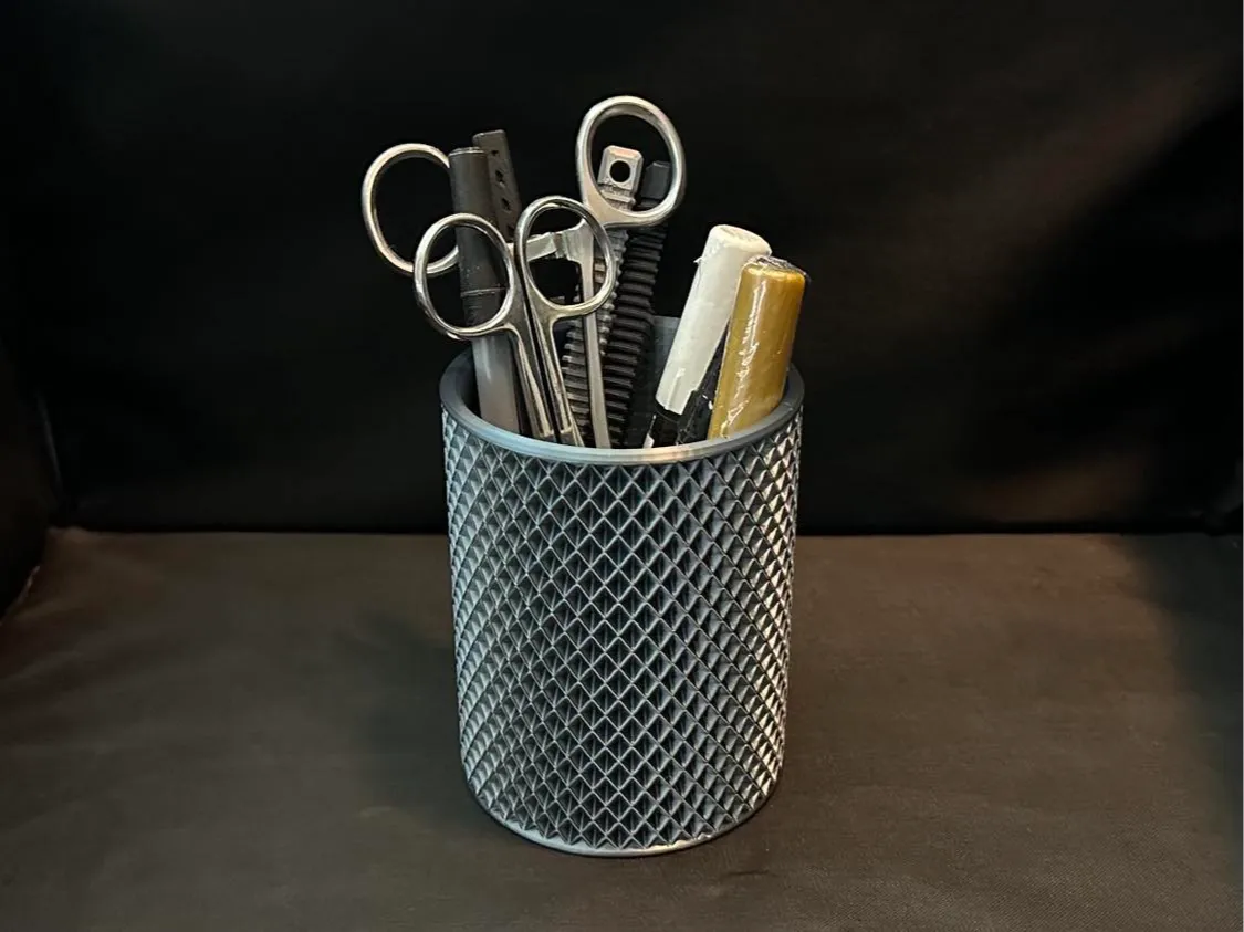 High Detail Inset Knurl Desk Organizer Pen Holder 3D printed — Schnapps Caps Australia