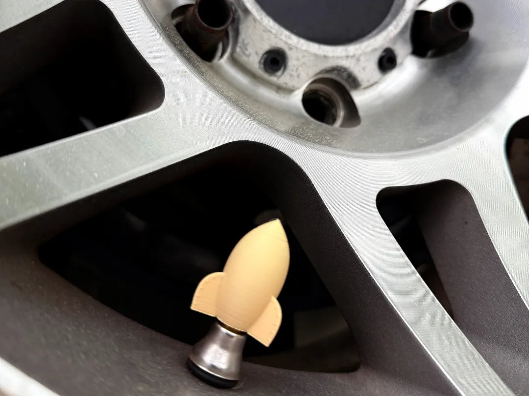 Valve Stem Caps : Rocket Ship! 3D printed — Schnapps Caps Australia
