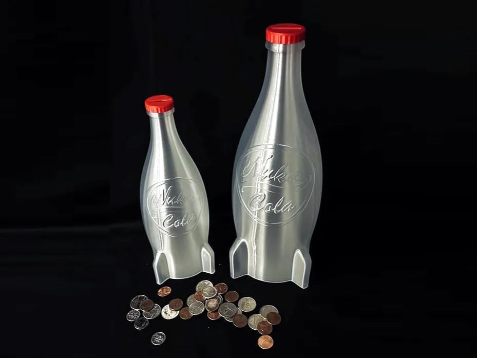 Large Fallout Nuka Cola Bottle Bank - Two Sizes 3D printed — Schnapps Caps Australia