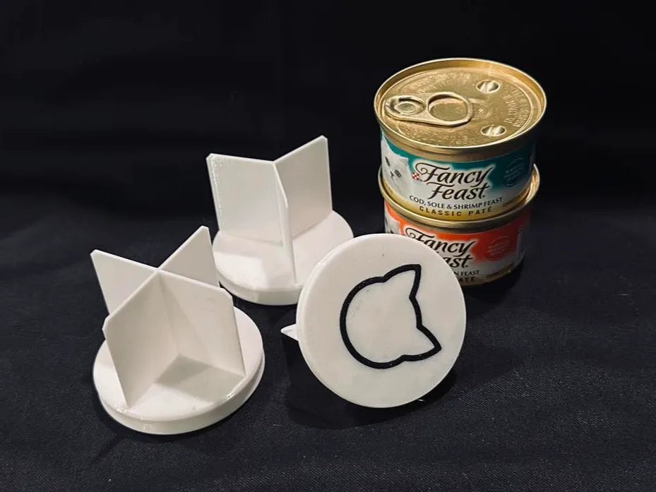 2 Sizes Wet Cat Food Portioner Thirds Quarter Half 3D printed — Schnapps Caps Australia