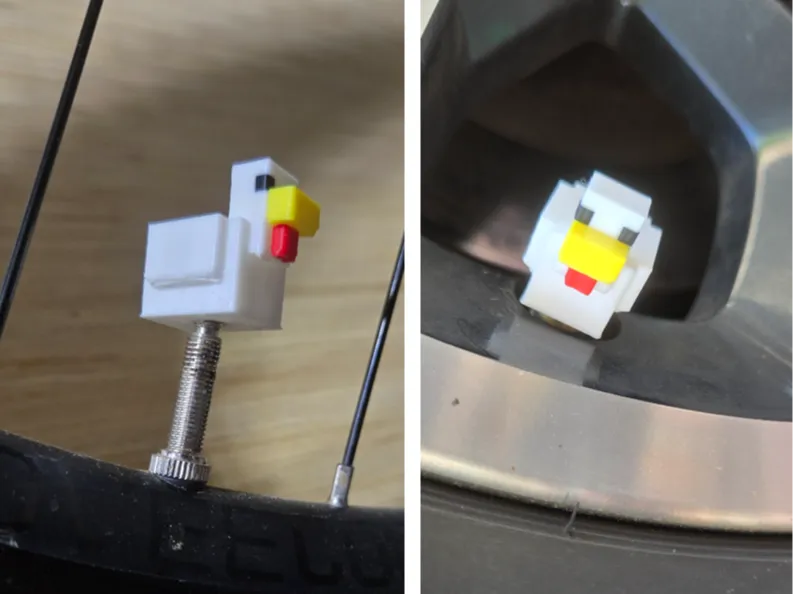 Minecraft Chicken - Valve Cap 3D printed — Schnapps Caps Australia