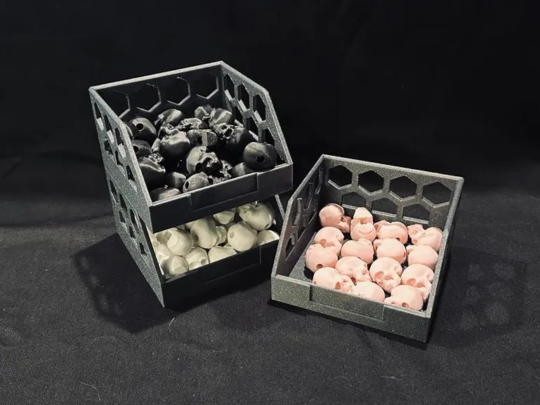 Small Stacking Bins - 2 Styles - Parts Storage 3D printed — Schnapps Caps Australia