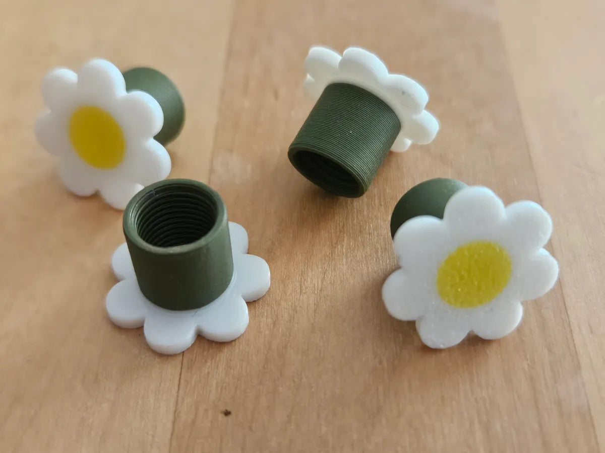Flower Tyre/Tire Valve Cap 3D printed — Schnapps Caps Australia