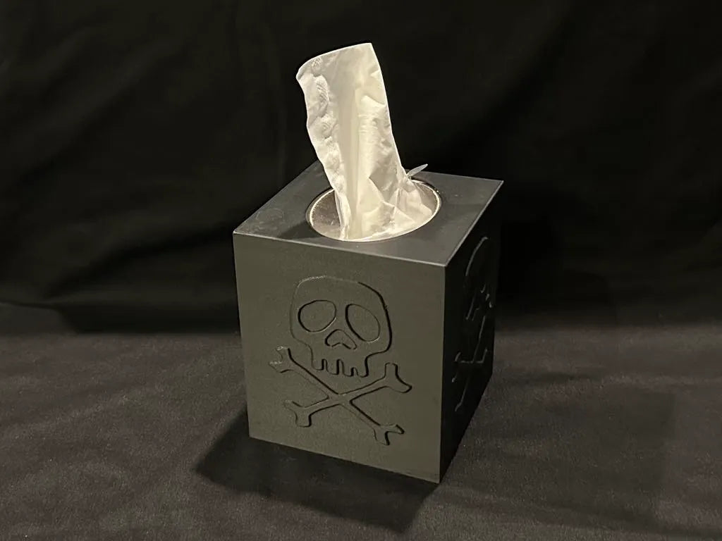 Skull & Crossbones Slip Fit Tissue Box Sleeve 3D printed — Schnapps Caps Australia