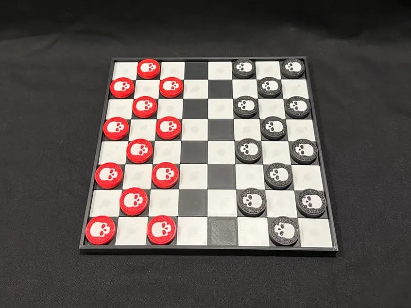 Compact Magnetic Skully Checkers Game 3D printed — Schnapps Caps Australia