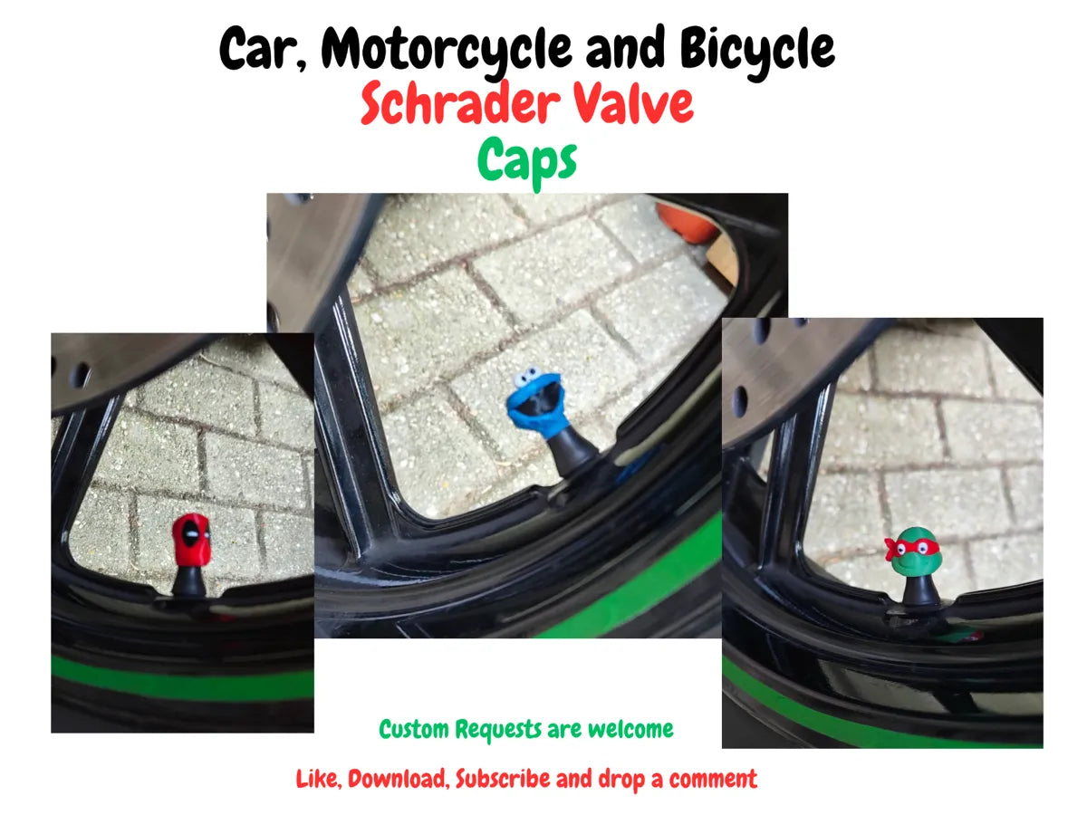 Car, Motorcycle & Bicycle Schrader Valve Caps 3D printed — Schnapps Caps Australia