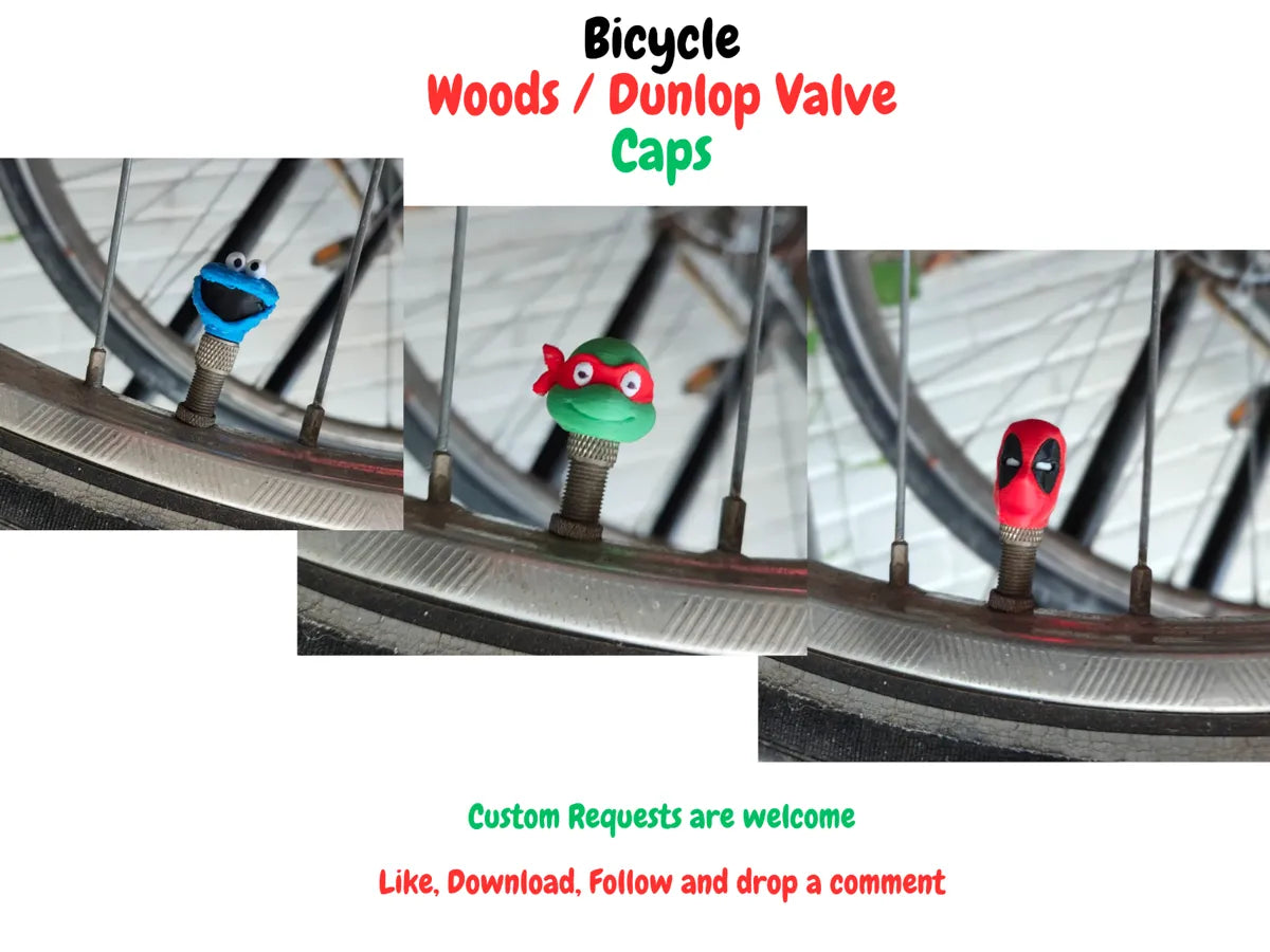 Bicycle Woods / Dunlop Valve Caps 3D printed — Schnapps Caps Australia