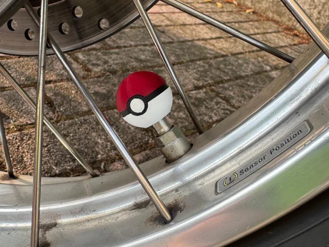 Pokeball tire valve cap 3D printed — Schnapps Caps Australia