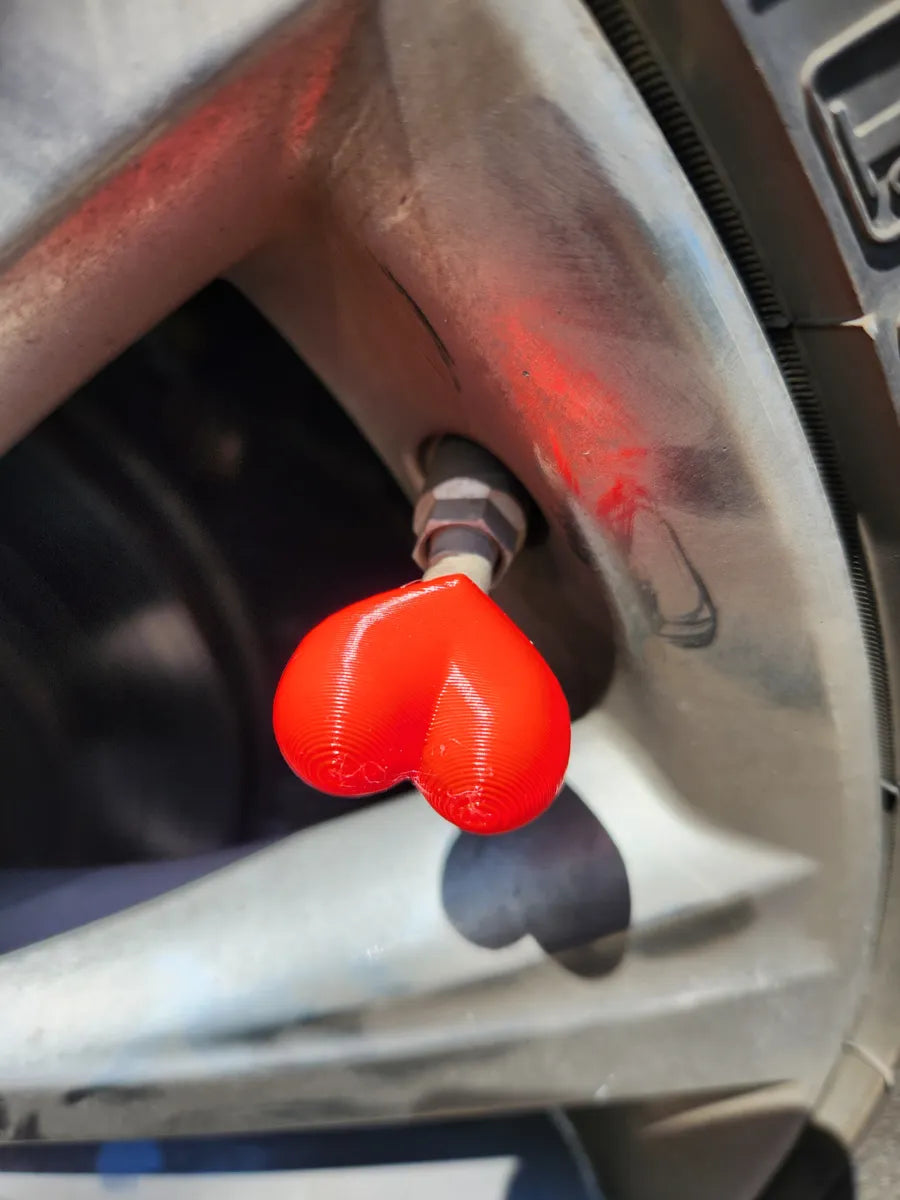 Heart Shaped Valve Cap 3D printed — Schnapps Caps Australia