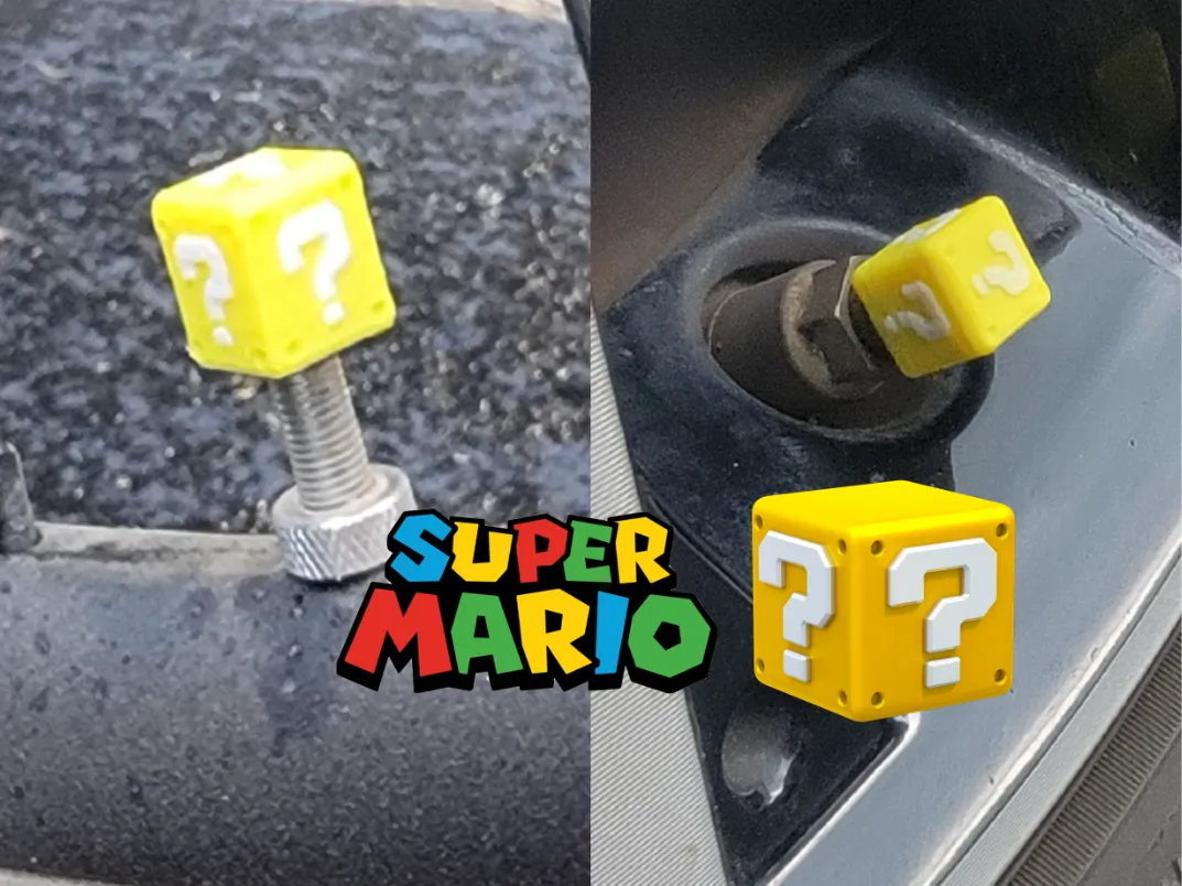 Super Mario Mystery Block Valve Caps!! 3D printed — Schnapps Caps Australia