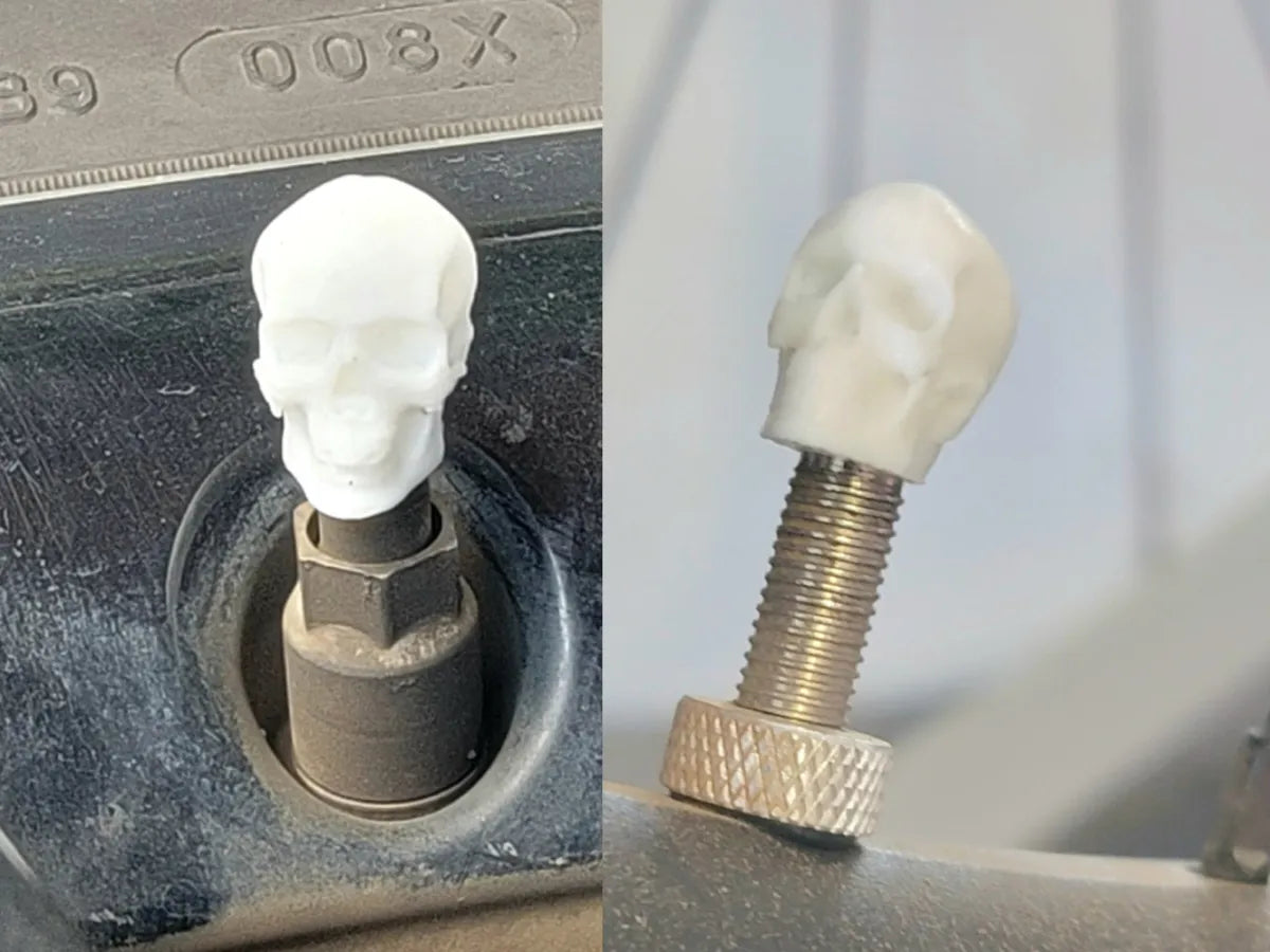 Skull Valve Caps! Cars Trucks and Bikes 3D printed — Schnapps Caps Australia