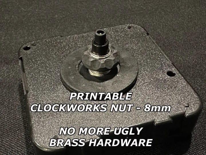 8mm Clockworks Nut - Replace Brass Nut 3D printed — Schnapps Caps Australia