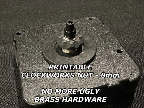 8mm Clockworks Nut - Replace Brass Nut 3D printed — Schnapps Caps Australia