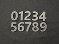 4 Inch Wall Address Numbers  - Built In Hanger