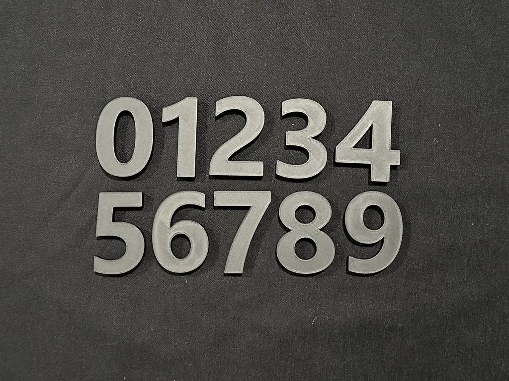 4 Inch Wall Address Numbers  - Built In Hanger