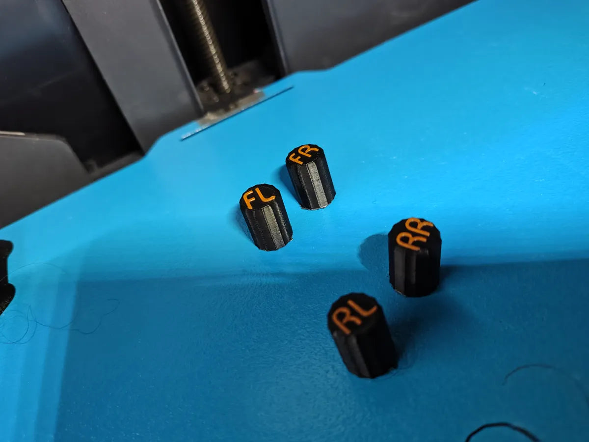Tire placement valve caps 3D printed — Schnapps Caps Australia
