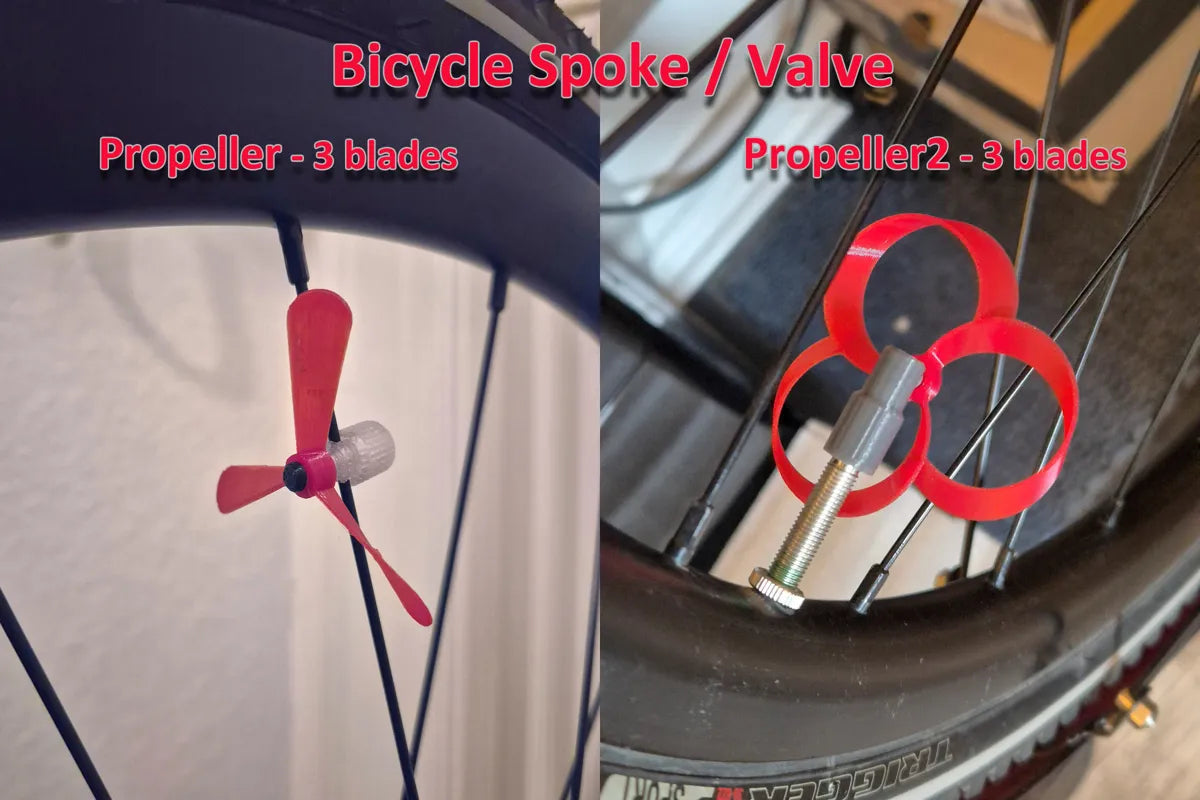 Bicycle Spoke / Valve Propeller spin 3D printed — Schnapps Caps Australia