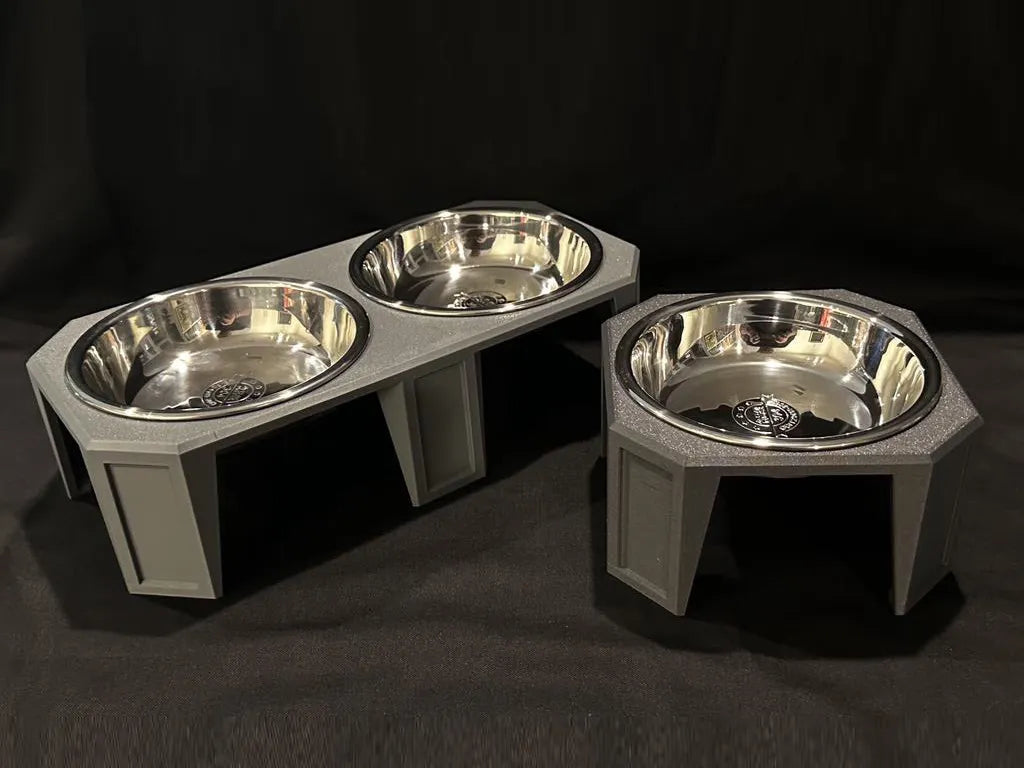 Stylish Pet Food & Water Dish Risers - 2 Styles 3D printed — Schnapps Caps Australia