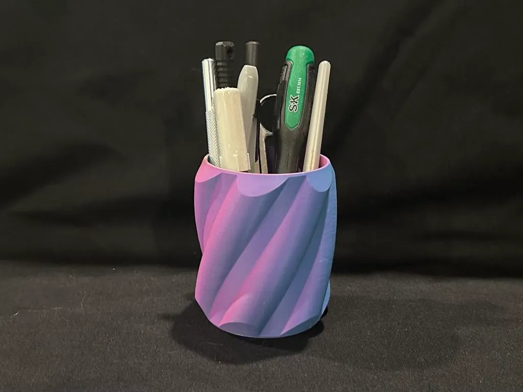 Twisted Up Desk Organizer Cup - Tidy & Twisted 3D printed — Schnapps Caps Australia