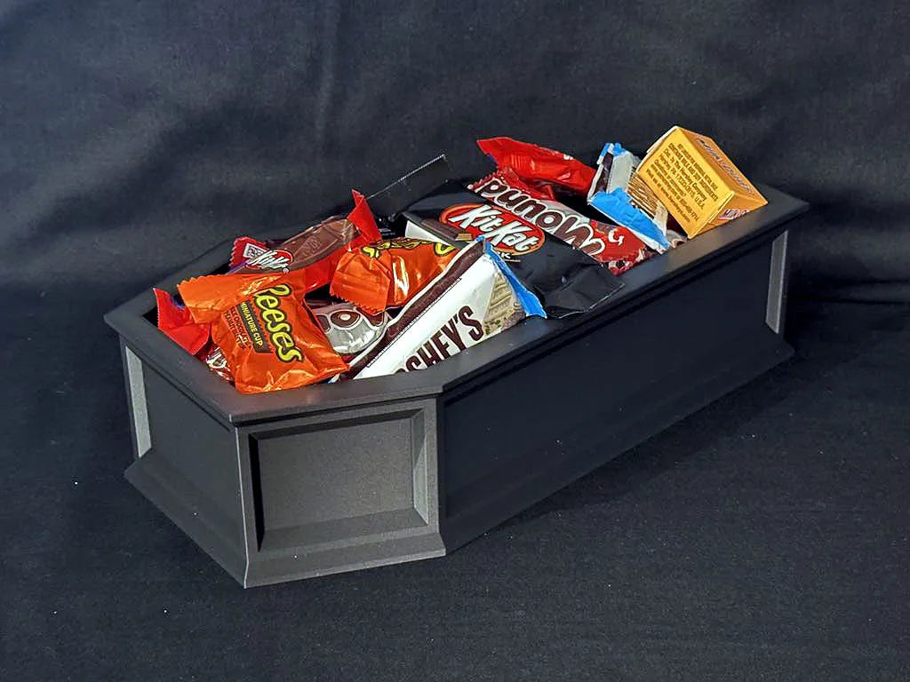 Large Classic Gothic Coffin Halloween Candy Bowl 3D printed — Schnapps Caps Australia
