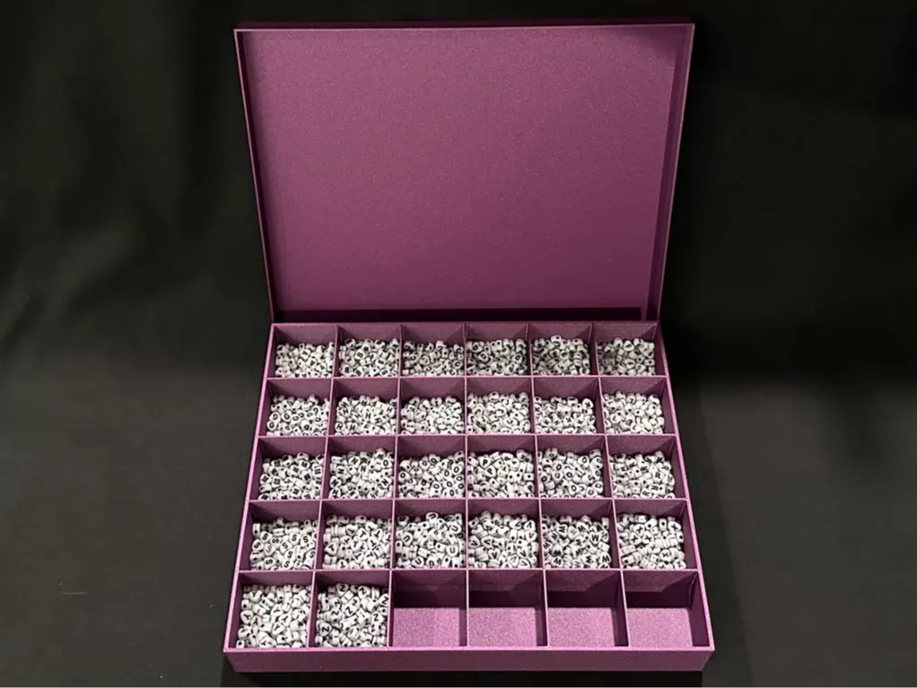 Letter Bead Sorting Trays - 30 Spots 3D printed — Schnapps Caps Australia