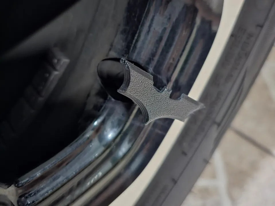 Batman Car and Motorcycle Valve Cap 3D printed — Schnapps Caps Australia