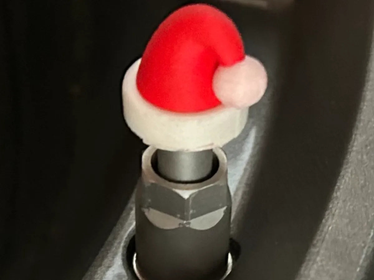 Santa/Elf Hat Bicycle Valve Stem Caps (Presta) 3D printed — Schnapps Caps Australia