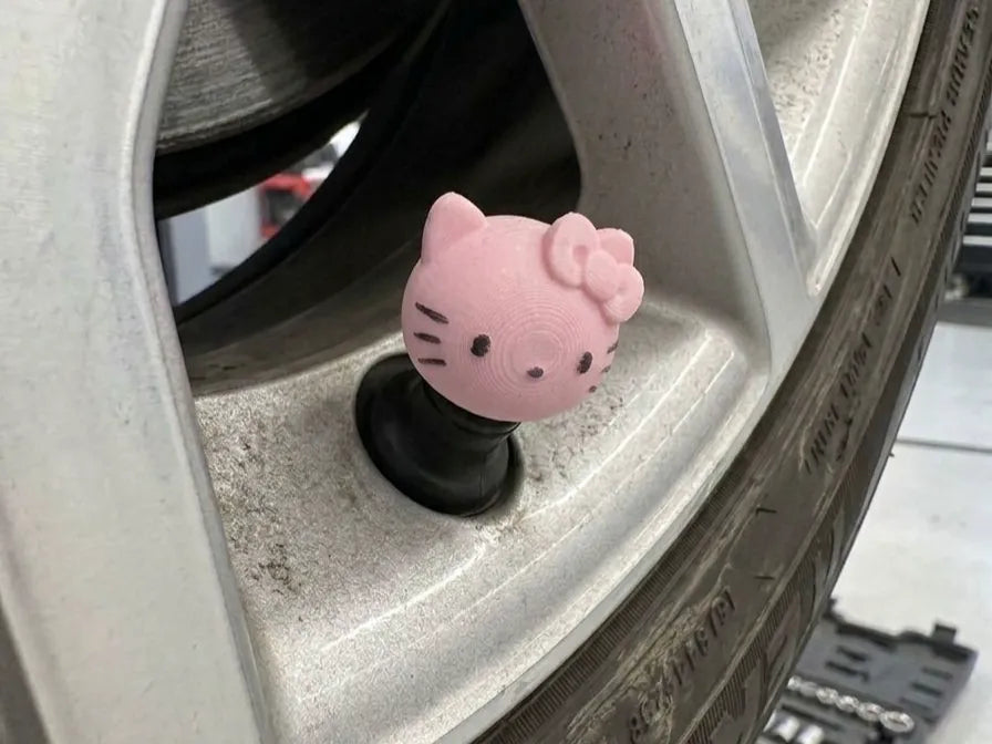 Hello Kitty Tire Valve Cap 3D printed — Schnapps Caps Australia